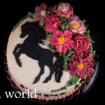 Horse flowers cake